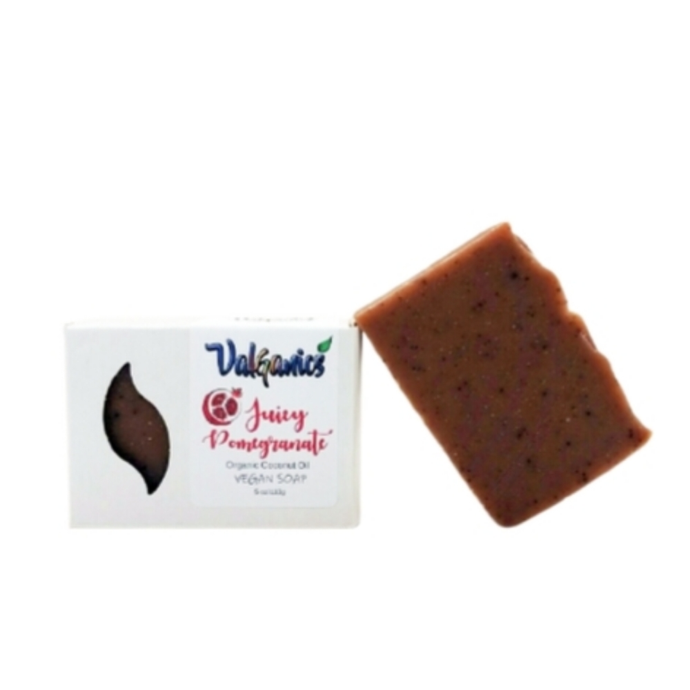 Valganics Organic Coconut Oil Vegan Soap Juicy Pomegranate 5 oz.
